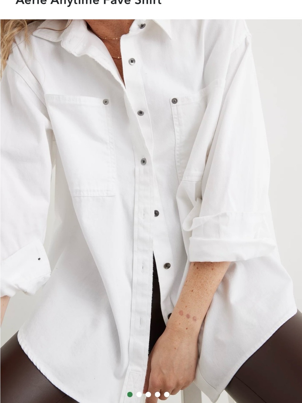 Aerie Anytime Fave Shirt Sz S Fits Oversized Up To An XL EUC